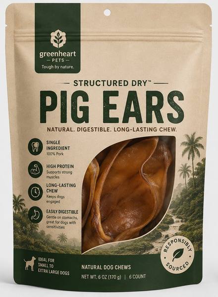 Greenheart Pig Ears front of pack